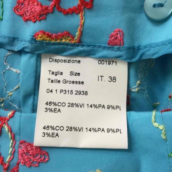 NWT - Piazza Sempione Embroidered Blue Pant Size 4 - Picture 3 of 3